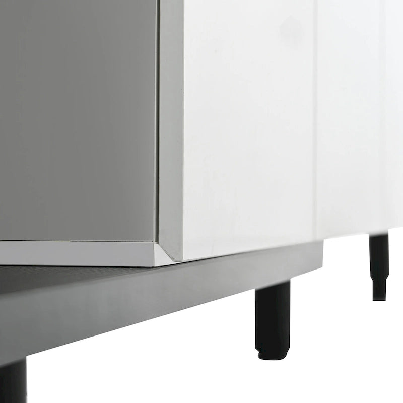Mobile TV bianco moderno allungabile con 3 cassetti e ripiano per TV fino a 80