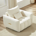 Sillón de descanso beige de tela teddy de 39.7 con patas de plástico