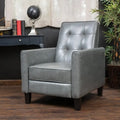 Sillón reclinable manual tipo club de 26.75 de ancho, con brazos enrollados y acolchado mullido para mayor comodidad, gris oscuro
