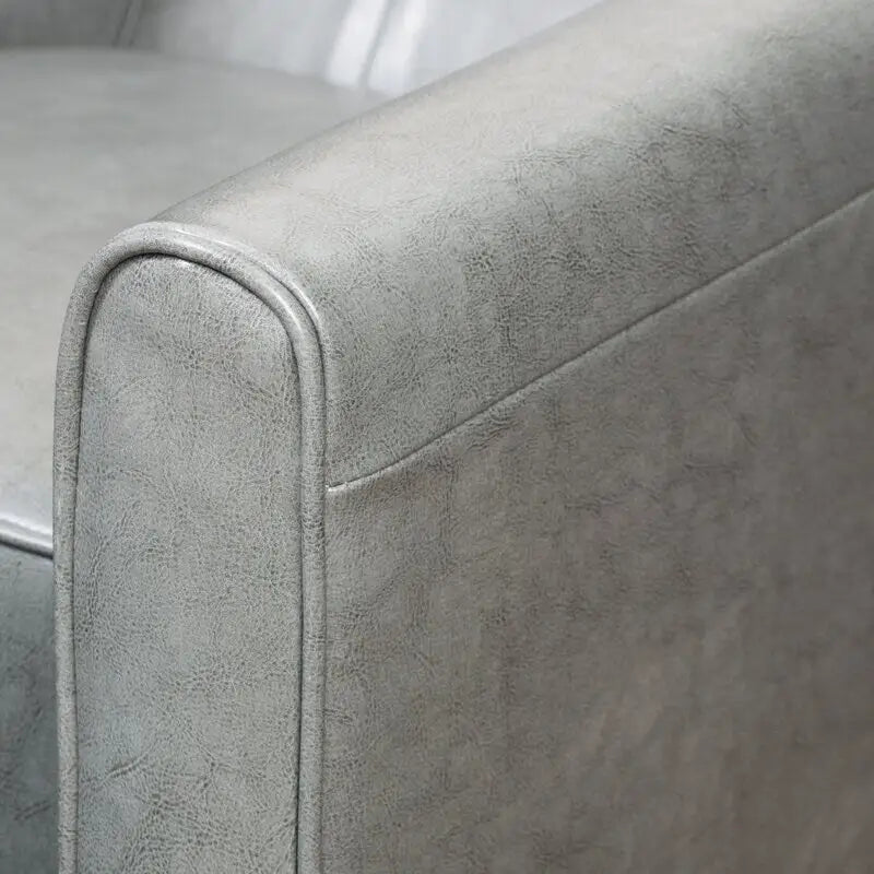 Sillón reclinable manual tipo club de 26.75 de ancho, con brazos enrollados y acolchado mullido para mayor comodidad, gris oscuro