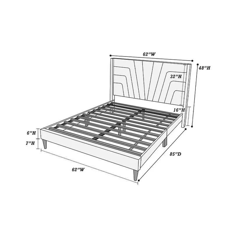 Letto contenitore con testiera imbottita in tessuto di iuta color marrone chiaro, 1 pezzo, arredo per camera da letto