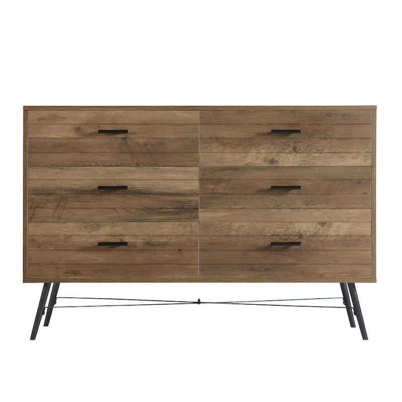 Mueble para TV estilo rústico de 47.24 con 6 cajones profundos de almacenamiento para la sala