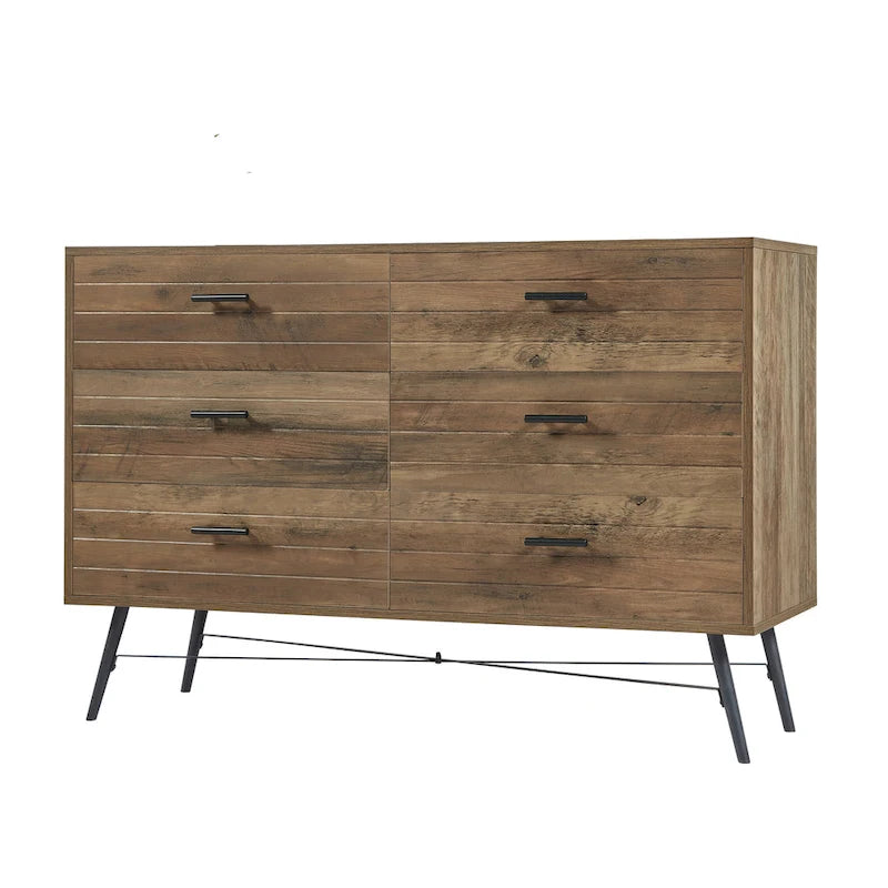 Mueble para TV estilo rústico de 47.24 con 6 cajones profundos de almacenamiento para la sala