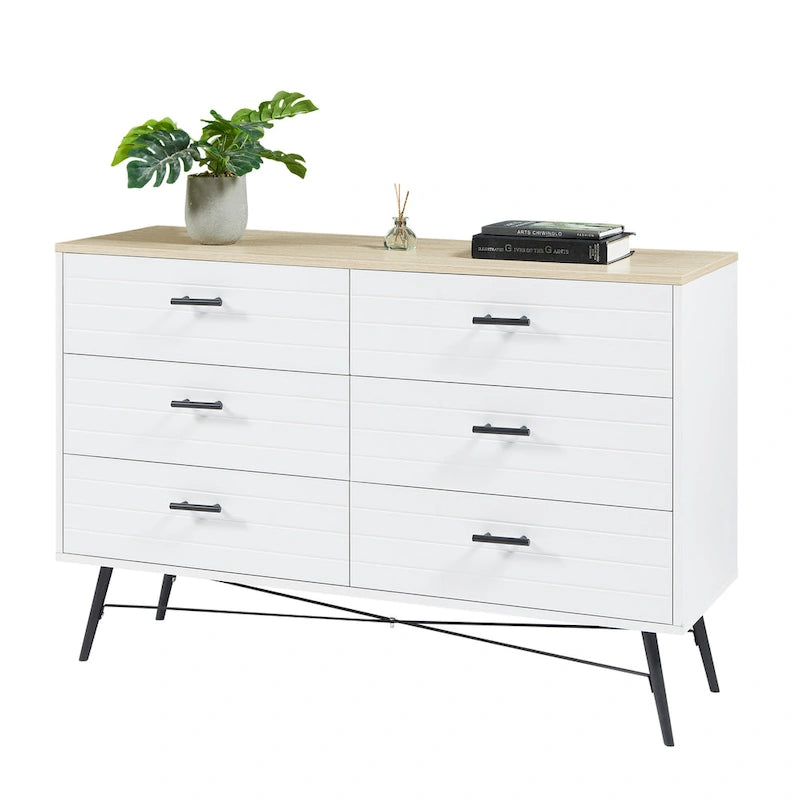 Mueble para TV estilo rústico de 47.24 con 6 cajones profundos de almacenamiento para la sala
