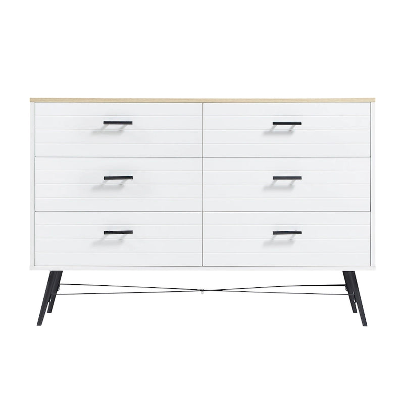 Mueble para TV estilo rústico de 47.24 con 6 cajones profundos de almacenamiento para la sala