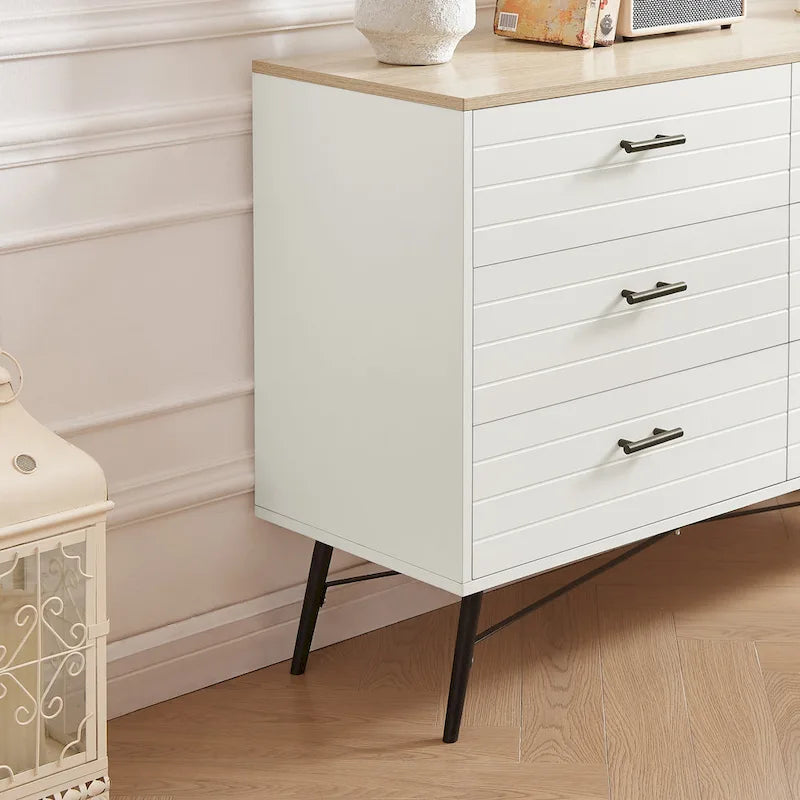 Mueble para TV estilo rústico de 47.24 con 6 cajones profundos de almacenamiento para la sala
