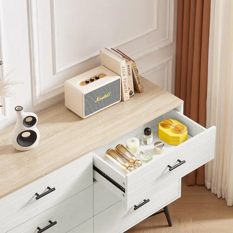 Mueble para TV estilo rústico de 47.24 con 6 cajones profundos de almacenamiento para la sala