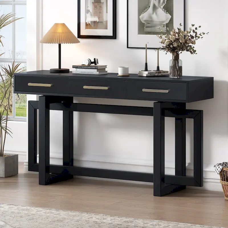Consolle moderna da 57 con tre cassetti e design unico delle gambe per ingresso, corridoio e soggiorno