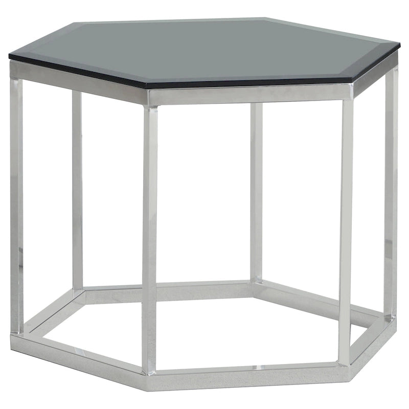 Hexagon Glass Top Accent Table