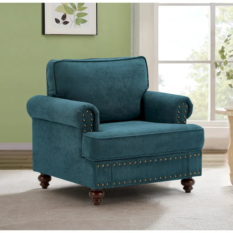 Poltrona moderna con bordino a borchie - 33.07 x 37.20 x 35.43