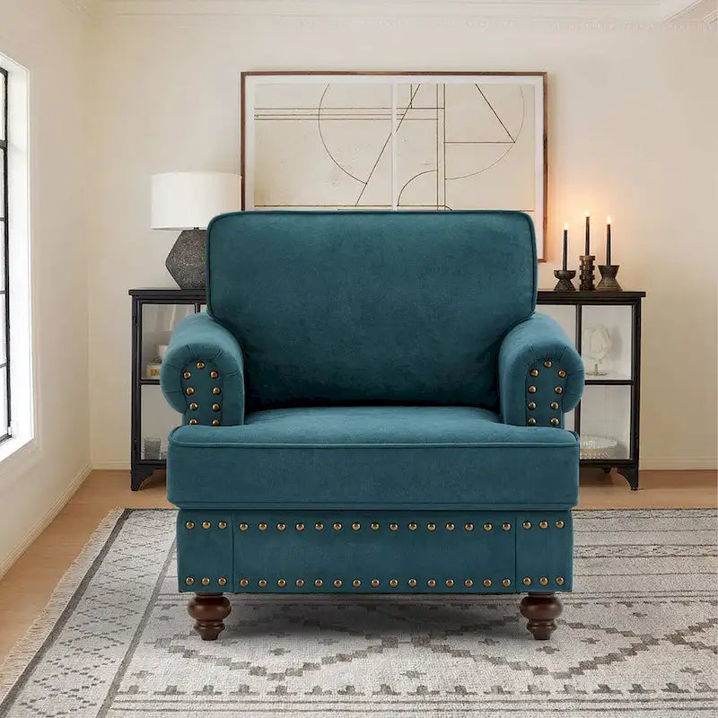 Poltrona moderna con bordino a borchie - 33.07 x 37.20 x 35.43