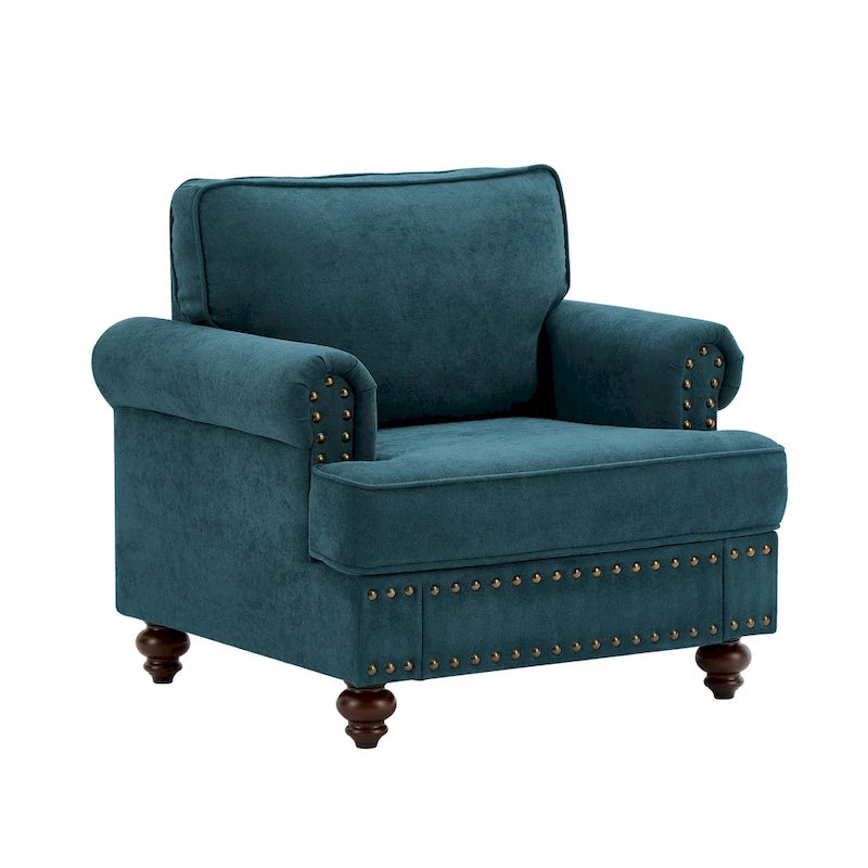 Poltrona moderna con bordino a borchie - 33.07 x 37.20 x 35.43