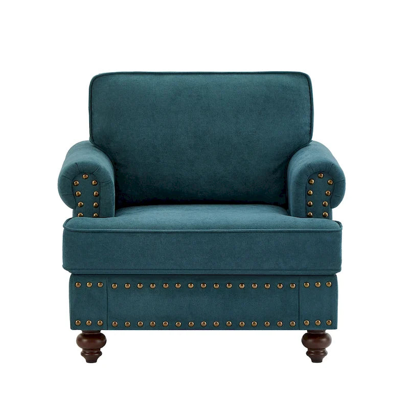 Poltrona moderna con bordino a borchie - 33.07 x 37.20 x 35.43