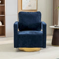 Sillón moderno tapizado giratorio, con respaldo abierto tipo barril y cojín