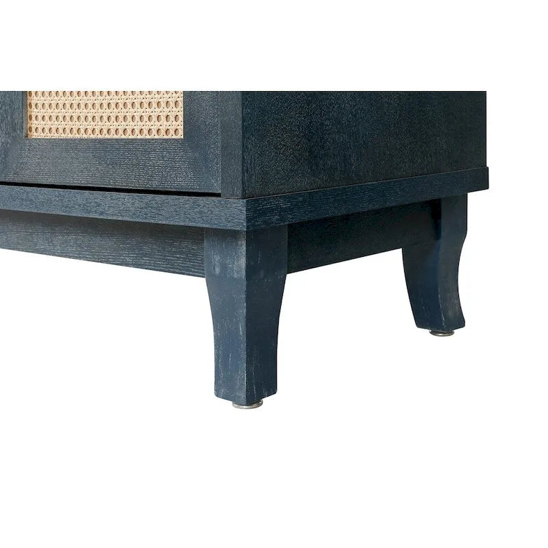 Mobile contenitore decorativo con 4 ante in rattan