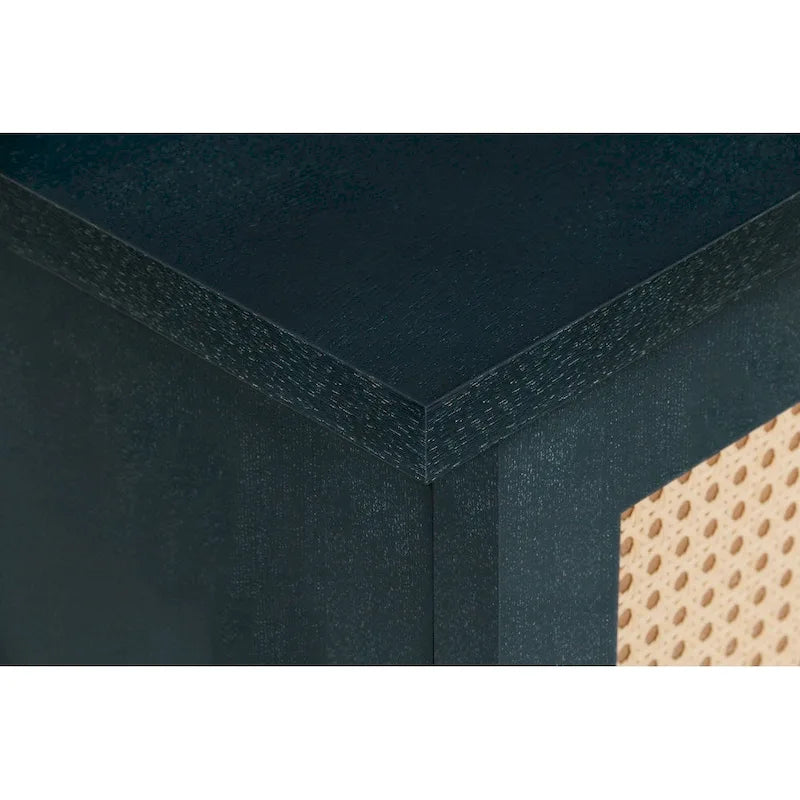 Mobile contenitore decorativo con 4 ante in rattan