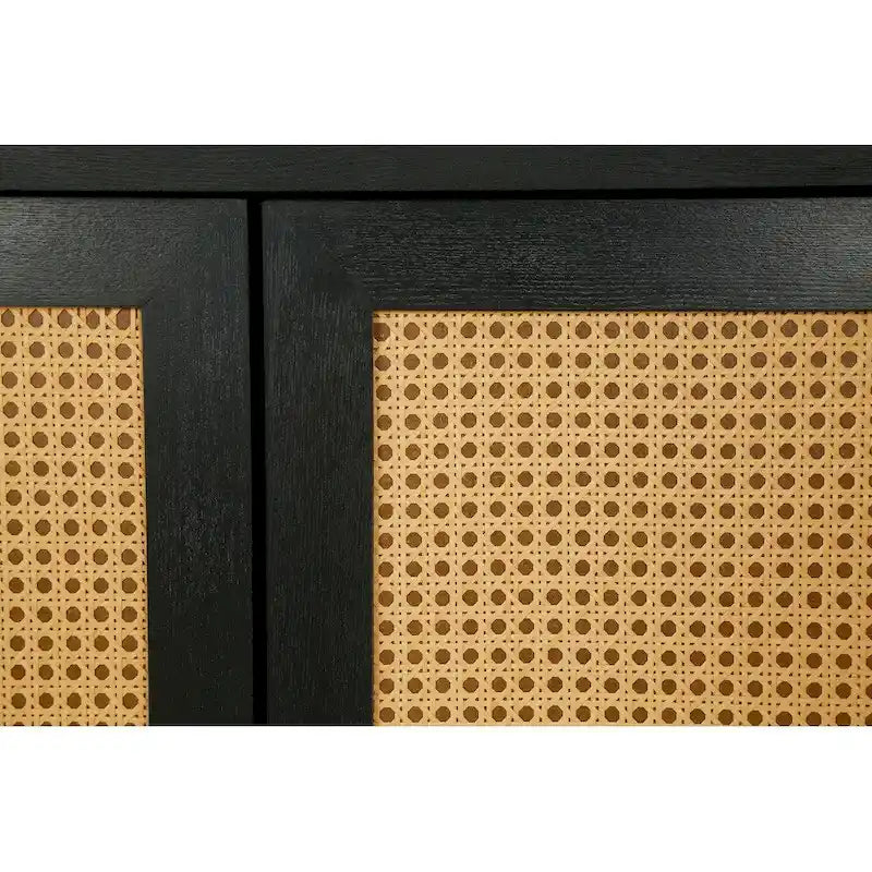 Mobile contenitore decorativo con 4 ante in rattan