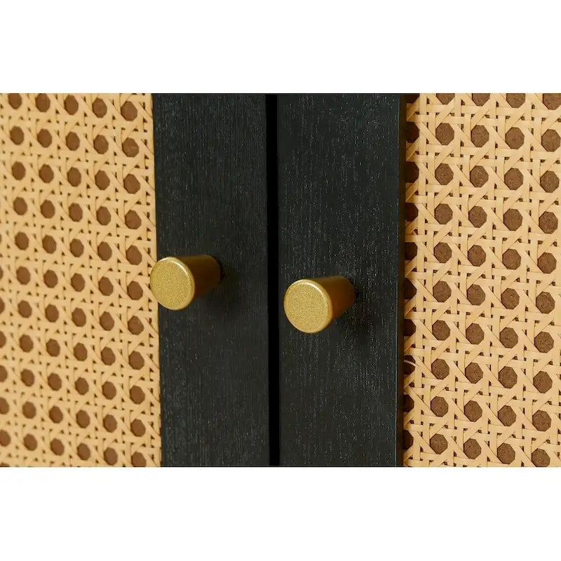 Mobile contenitore decorativo con 4 ante in rattan