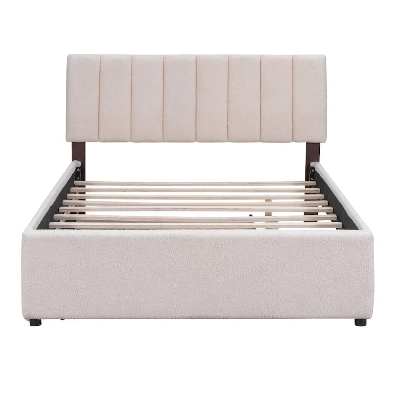 Letto contenitore imbottito con letto estraibile