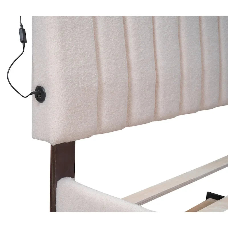 Letto contenitore imbottito con letto estraibile