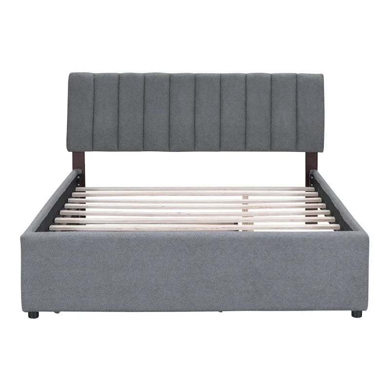 Letto contenitore imbottito con letto estraibile
