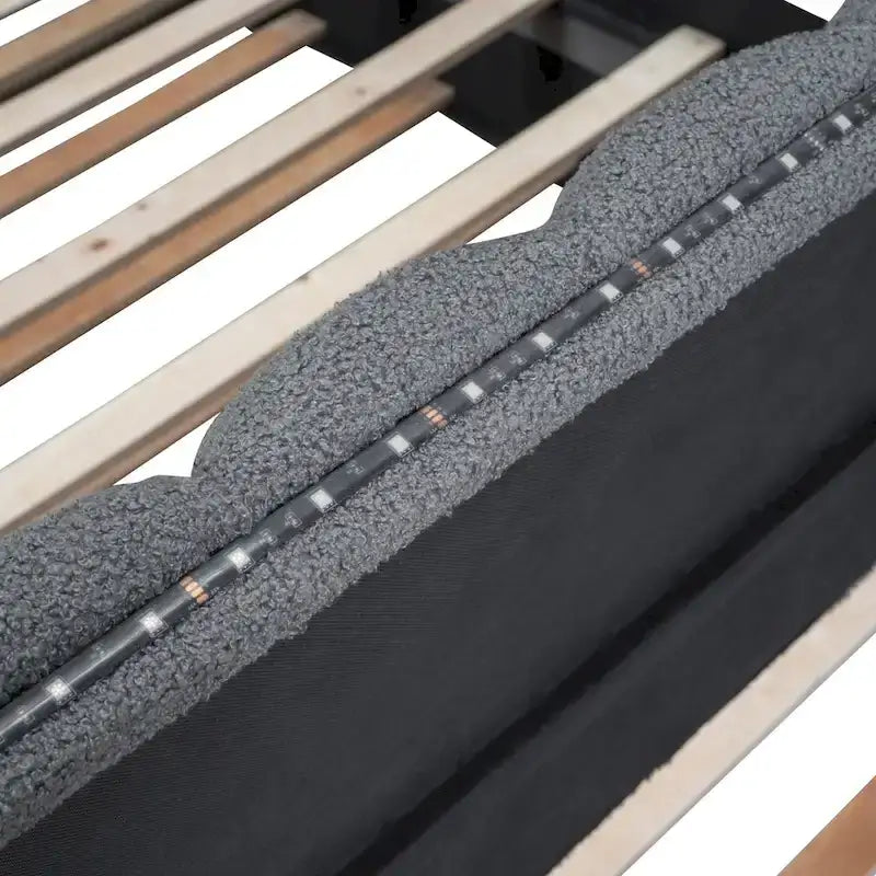 Letto contenitore imbottito con letto estraibile