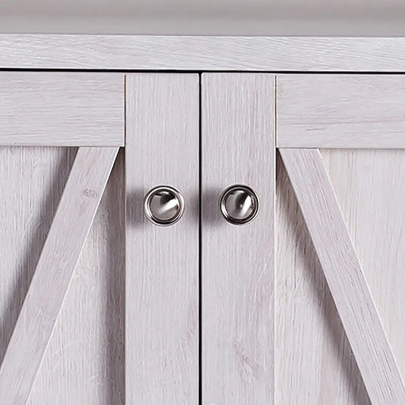 Gabinete rústico de madera para microondas con varios estantes