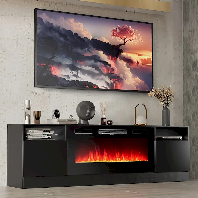 Mueble para TV con chimenea de 70 y chimenea eléctrica de 36