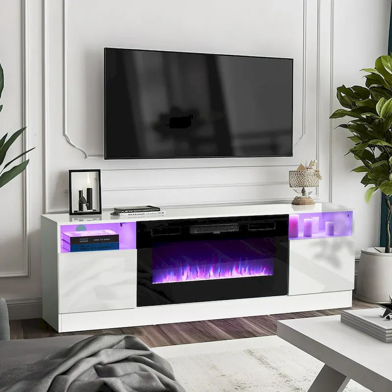 Mueble para TV con chimenea de 70 y chimenea eléctrica de 36
