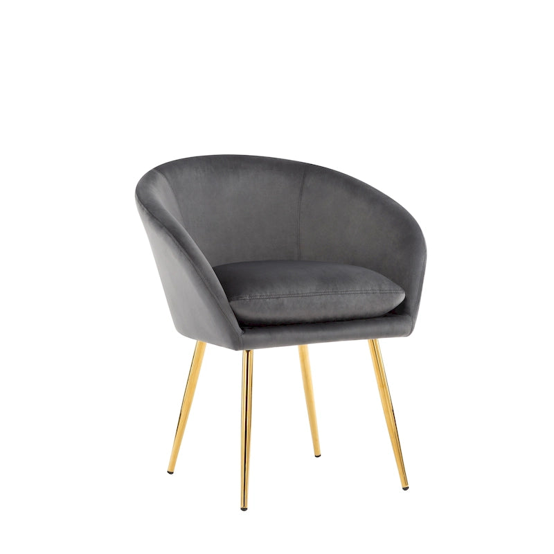 Sillas de comedor, tapizado de terciopelo, patas de metal dorado