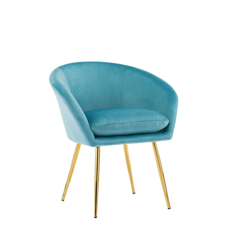 Sillas de comedor, tapizado de terciopelo, patas de metal dorado