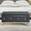 Panca ottomana contenitore di lusso, pouf con rivestimento in PU e piano ribaltabile