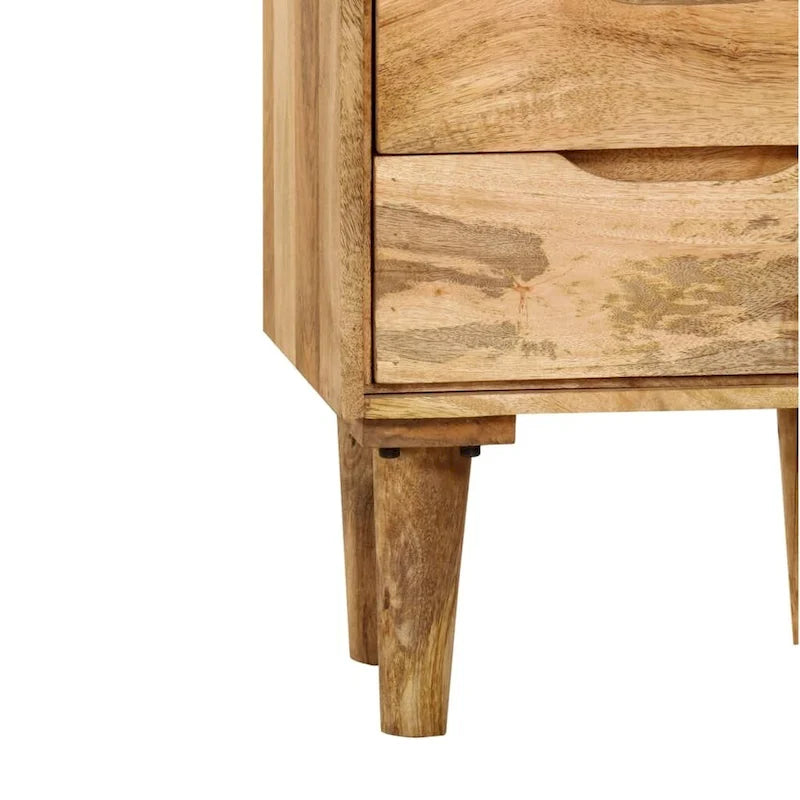 Mesita de noche de madera maciza de mango, 15.7x11.8x23.4