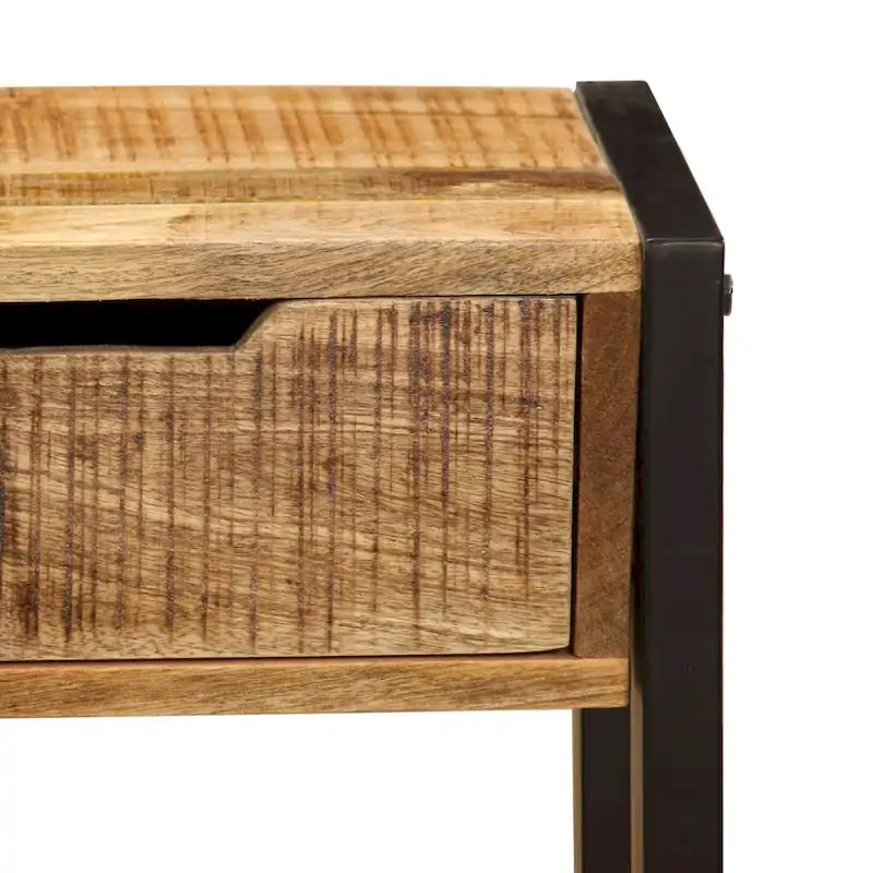 Aparador con 3 cajones, 43.3x13.8x29.5, madera maciza de mango