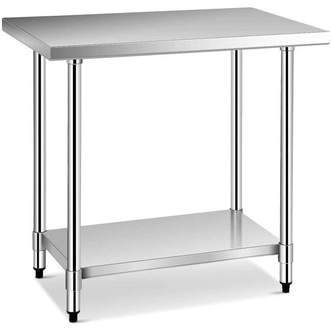 Commercial Kitchen Stainless Steel Work Table - 36 inches L x 24 inches W x 35 inches H