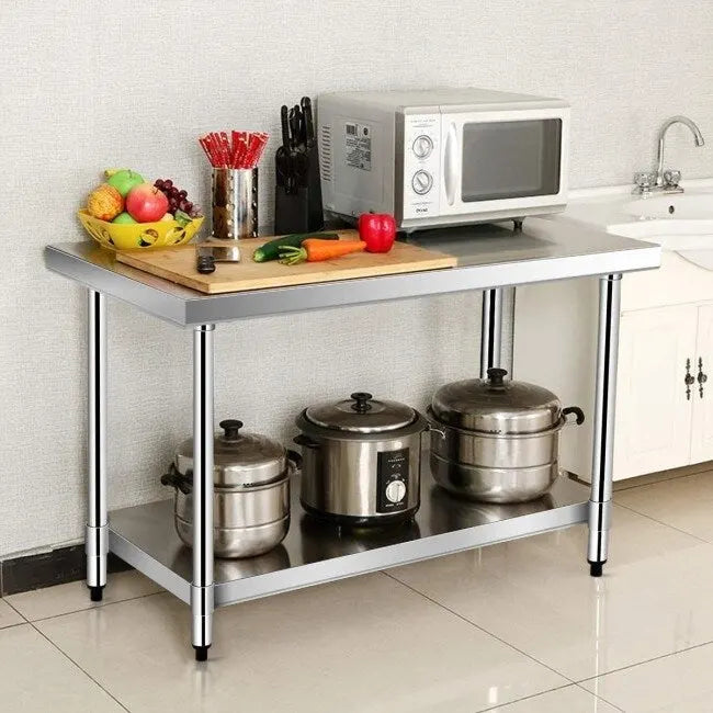 Tavolo da lavoro professionale in acciaio inox per cucina - 36 pollici L x 24 pollici W x 35 pollici H