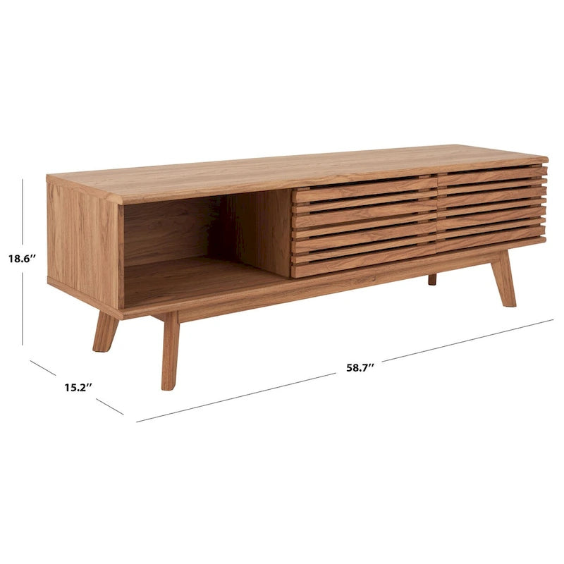 Mobile TV contenitore in noce da 59 pollici - 59 W x 15 L x 19 H - 59Wx15Dx19H