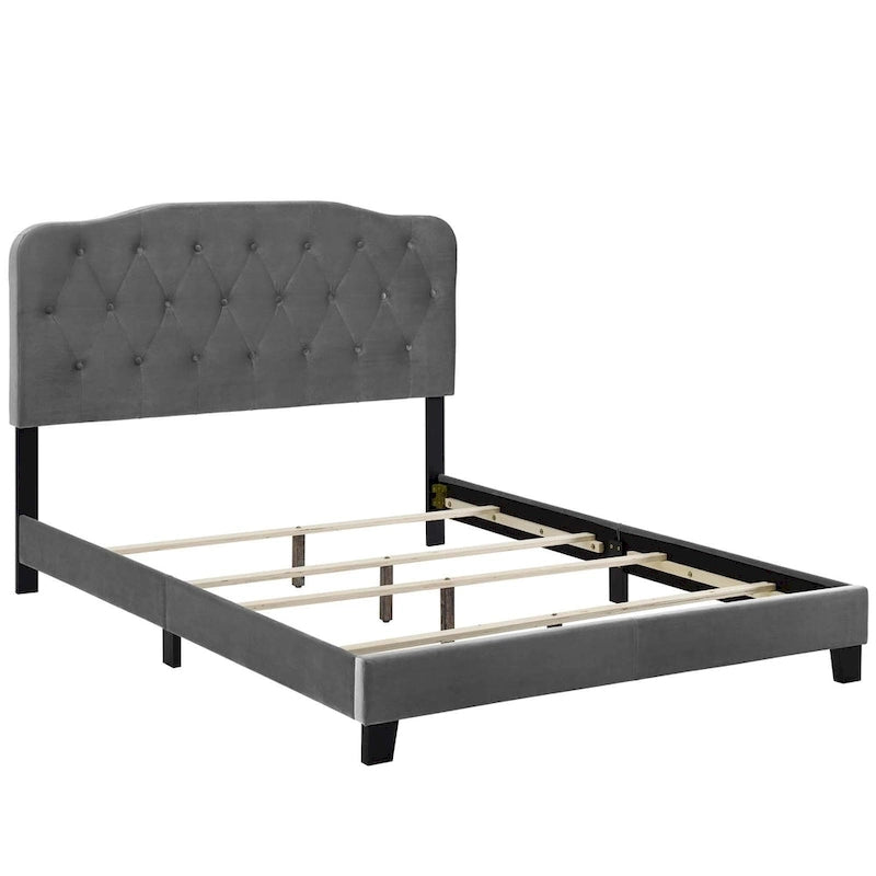 Letto imbottito in velluto in stile nordico