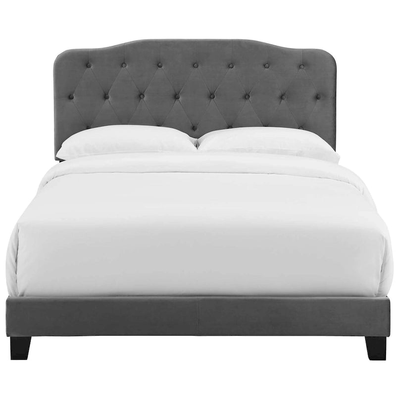 Letto imbottito in velluto in stile nordico
