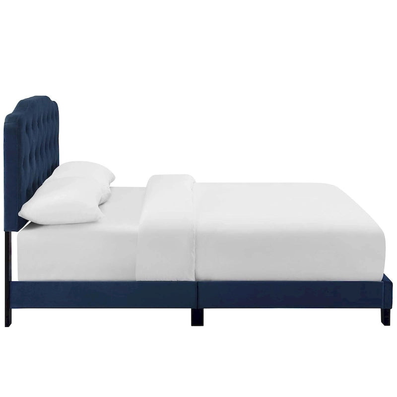 Letto imbottito in velluto in stile nordico