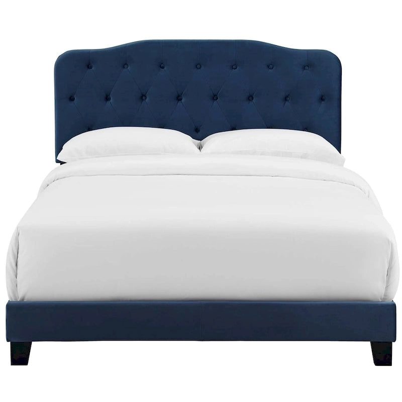 Letto imbottito in velluto in stile nordico