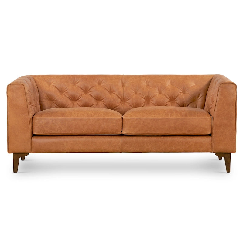 Sofa do mieszkania 74 - pełnoziarnista naturalna skóra włoska