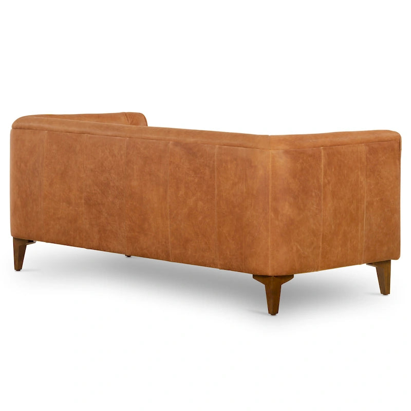 Sofa do mieszkania 74 - pełnoziarnista naturalna skóra włoska