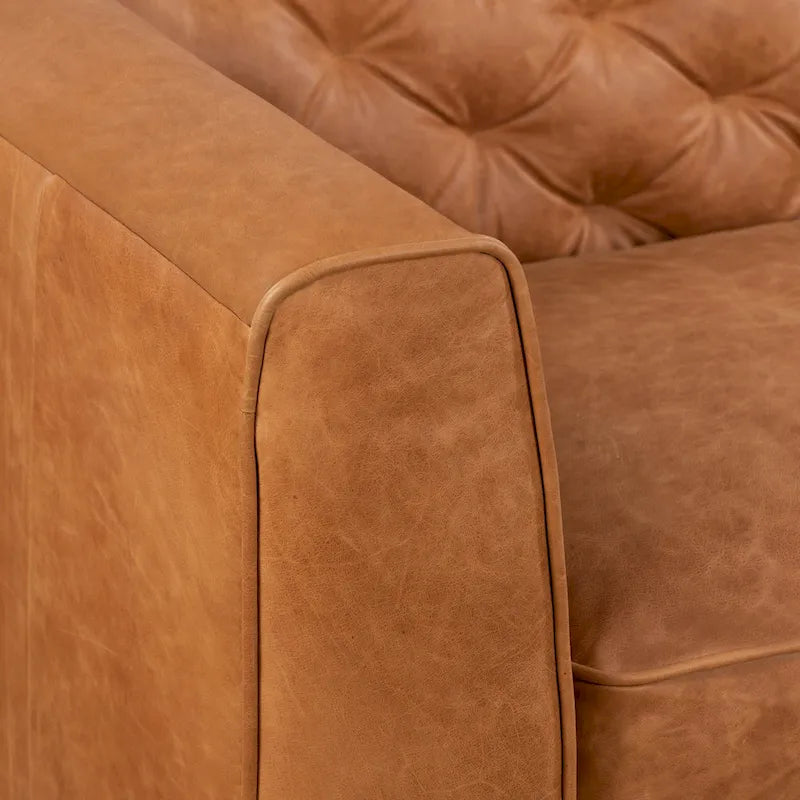 Sofa do mieszkania 74 - pełnoziarnista naturalna skóra włoska