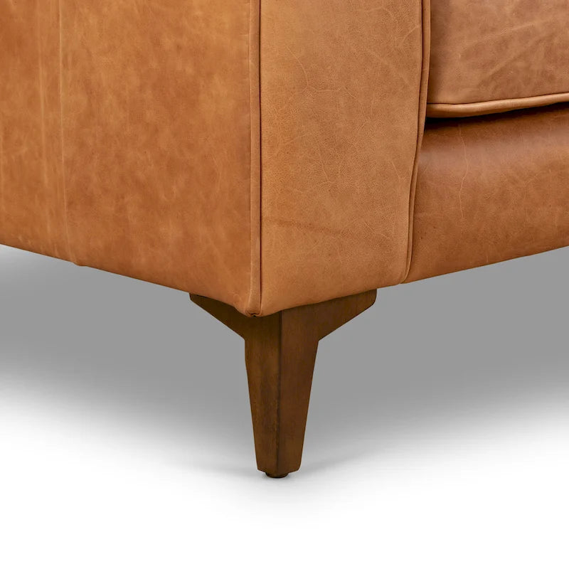 Sofa do mieszkania 74 - pełnoziarnista naturalna skóra włoska