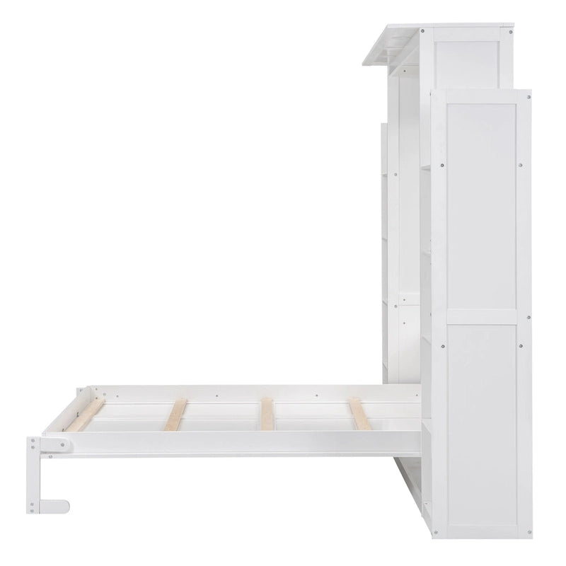 Cama abatible con estantes