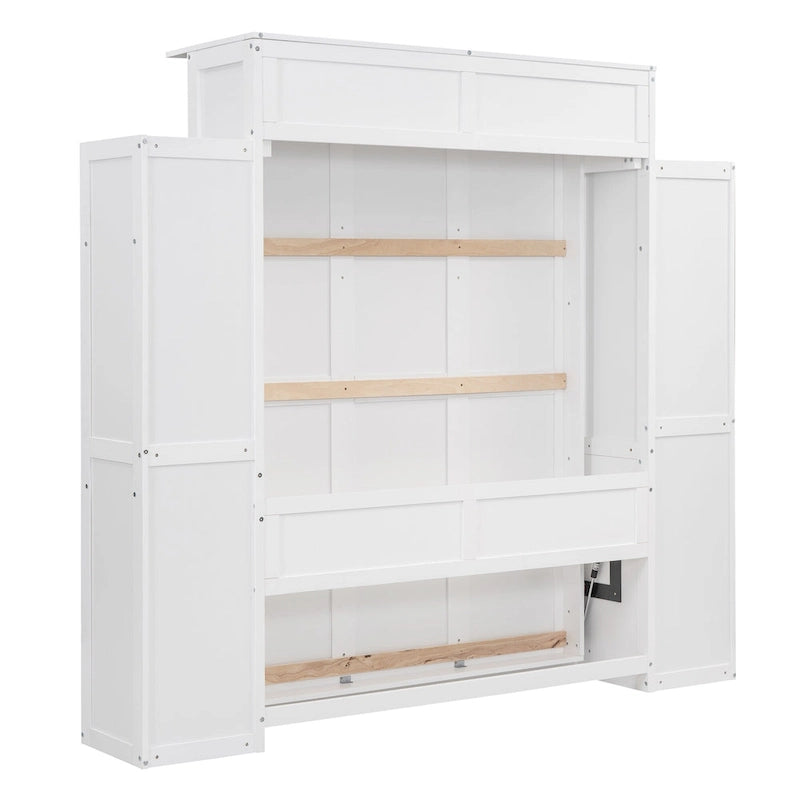 Cama abatible con estantes