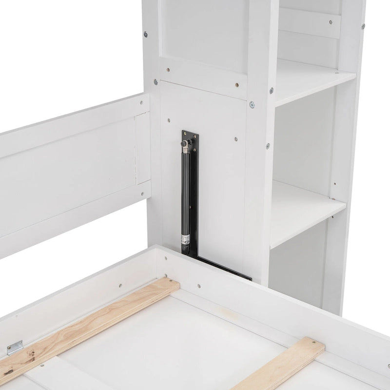 Cama abatible con estantes