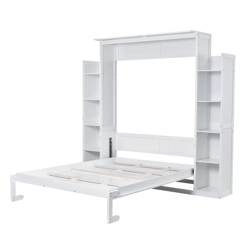 Cama abatible con estantes