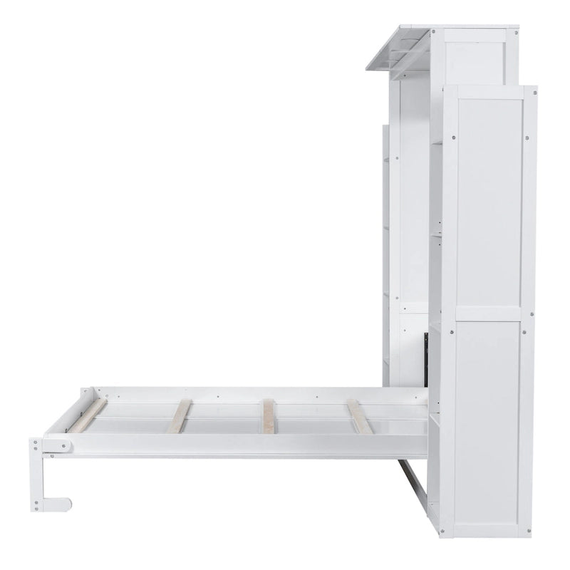 Cama abatible con estantes